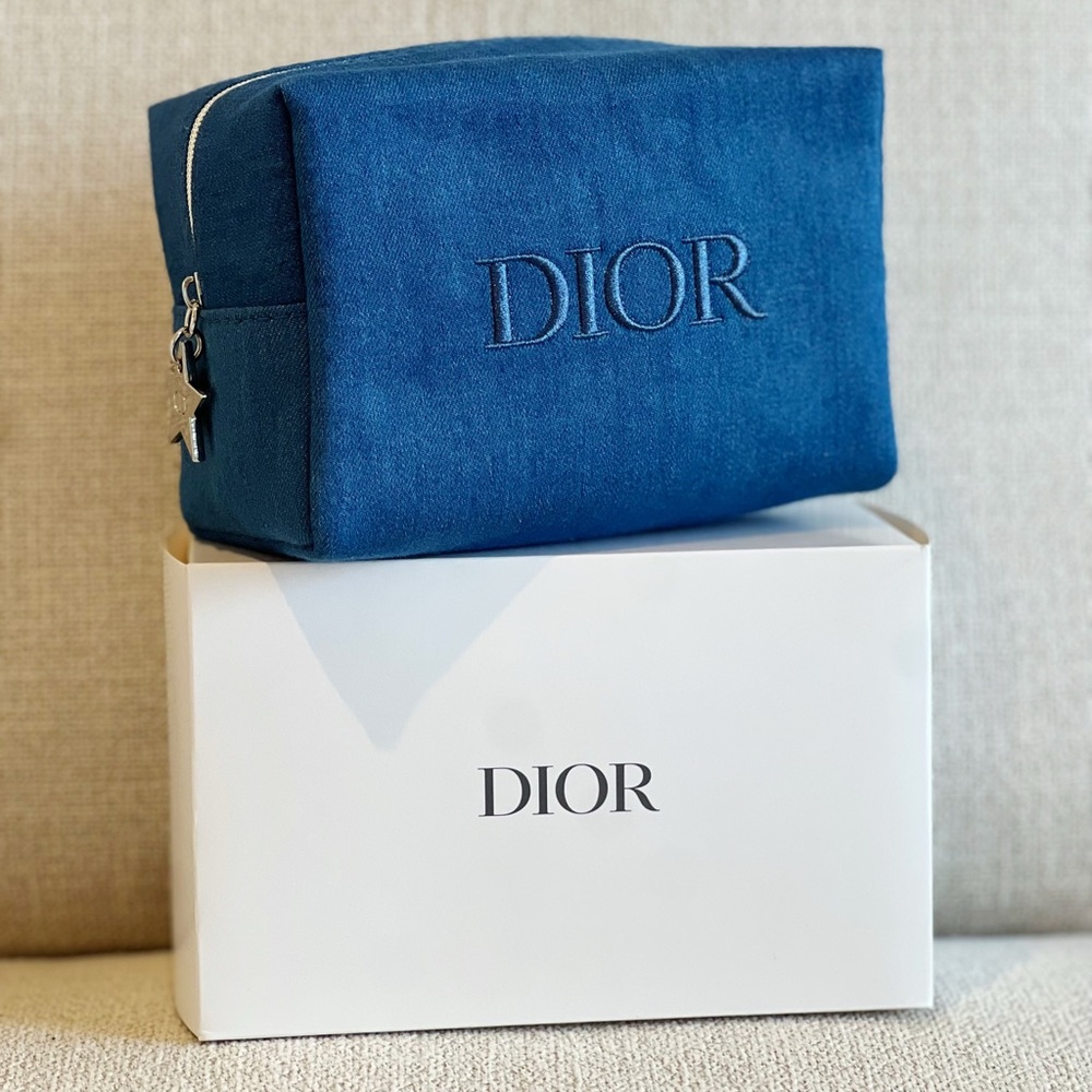 NWOT Dior Denim Cosmetic Bag - Picture 4 of 8
